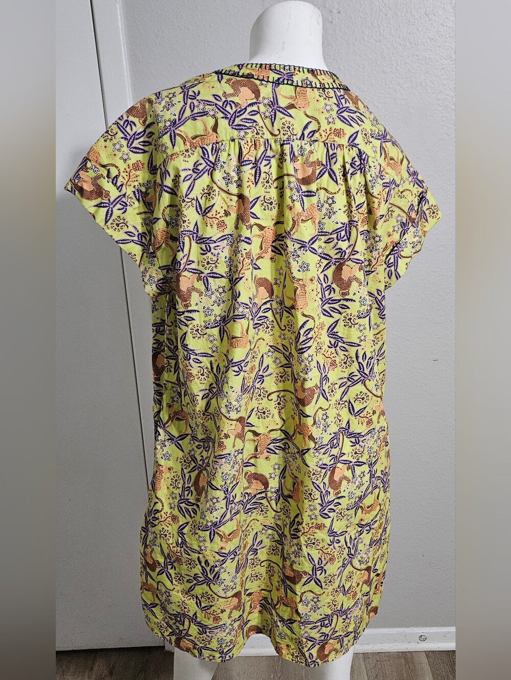 Saloni Ashley Mini Dress Citrus Monkey Print Poplin Size US 6 - Picture 5 of 9